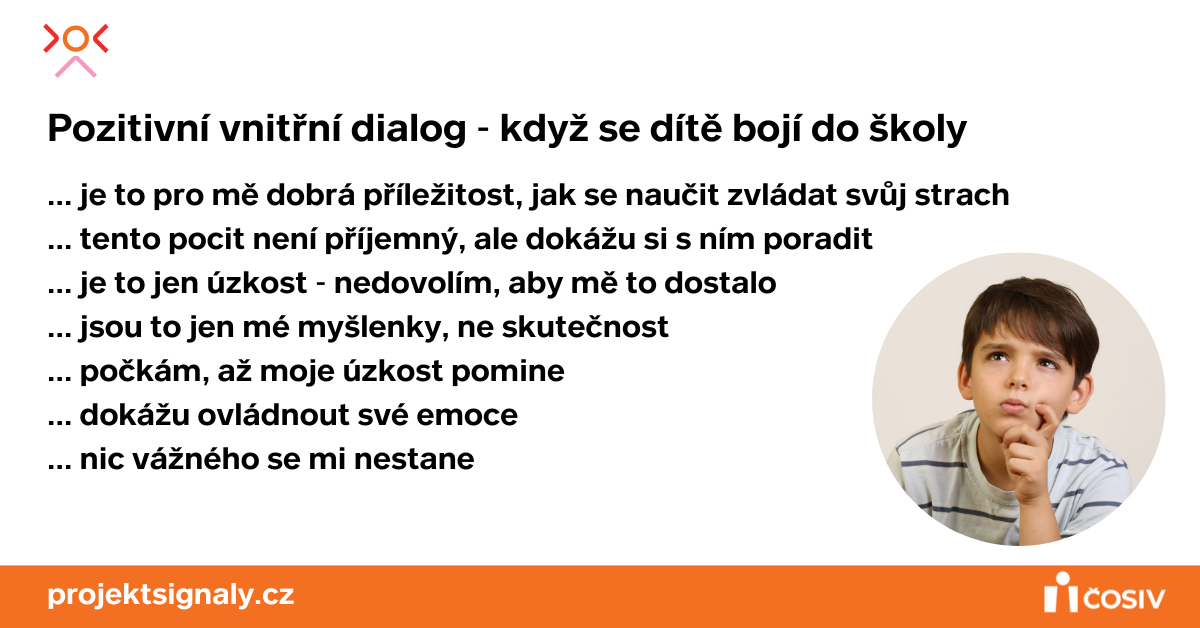 Pozitivní vnitřní dialog - když se dítě bojí do školy